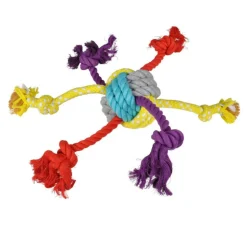 PARIS PRIX - Jouet pour chien "corde & 6 nœuds" 42cm multicolore