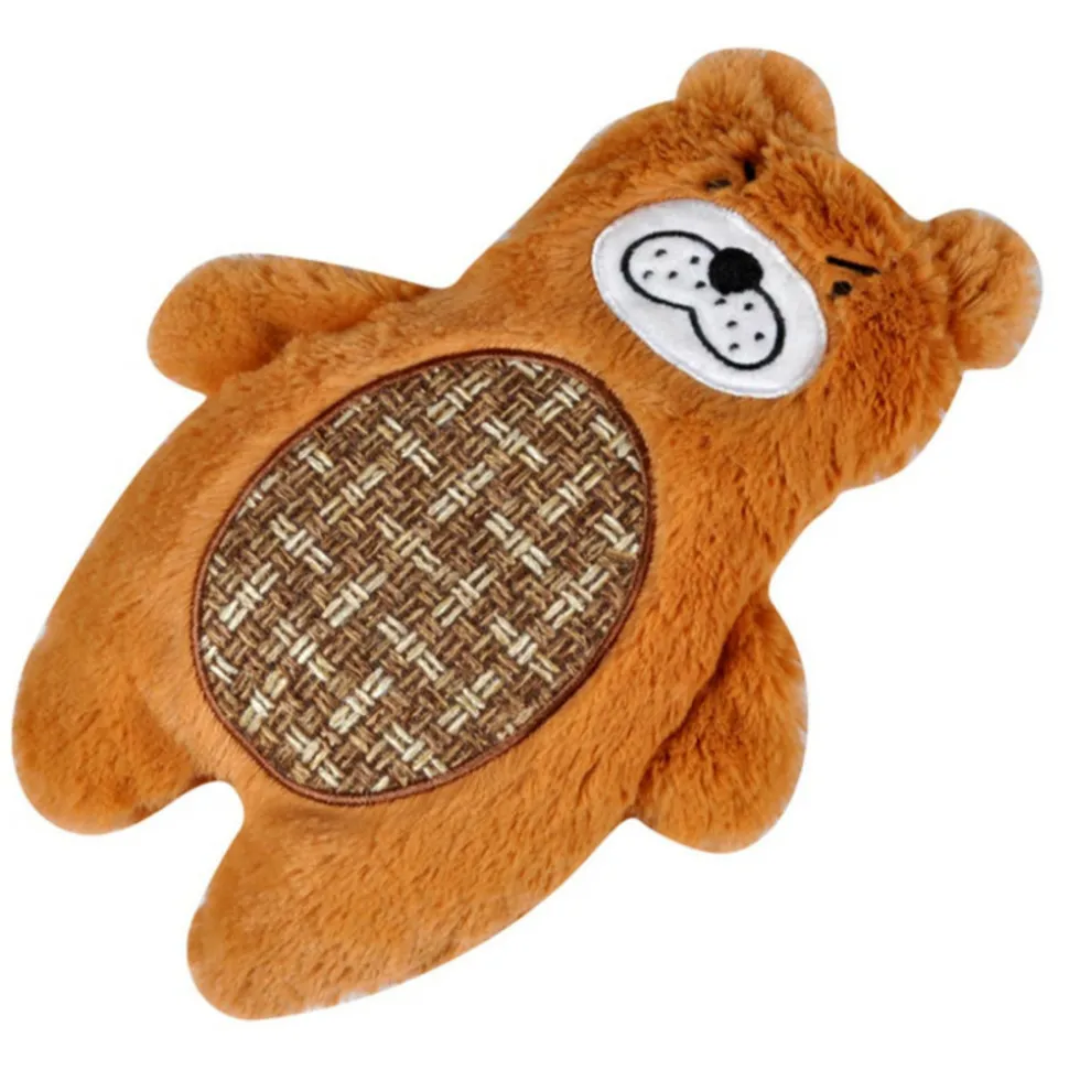 PARIS PRIX - Jouet pour chien sonore "noisette l'ours" 28cm brun