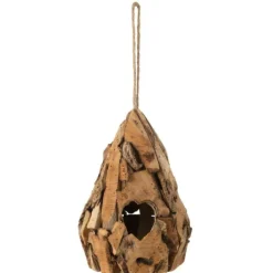 PARIS PRIX - Nichoir pour oiseaux en bois "goutte" 28cm naturel