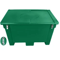 PLAST'UP ROTOMOULAGE - Bac de stockage de denrées animales/multi-usages 200l avec grenouillères+cadenas