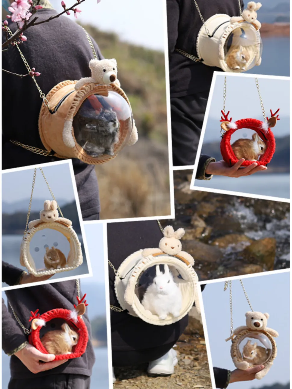 Sac de voyage avec housse pour écureuil, chinchilla, hamster, lapin nain, cochon d'inde, ours - mcboson
