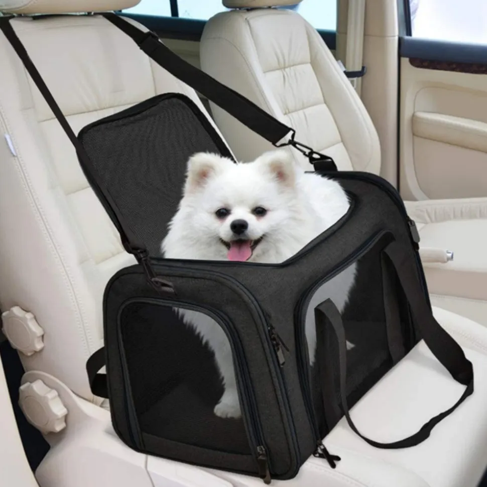 Sac à dos de chat portable et pliable pour sorties noir l downypaws