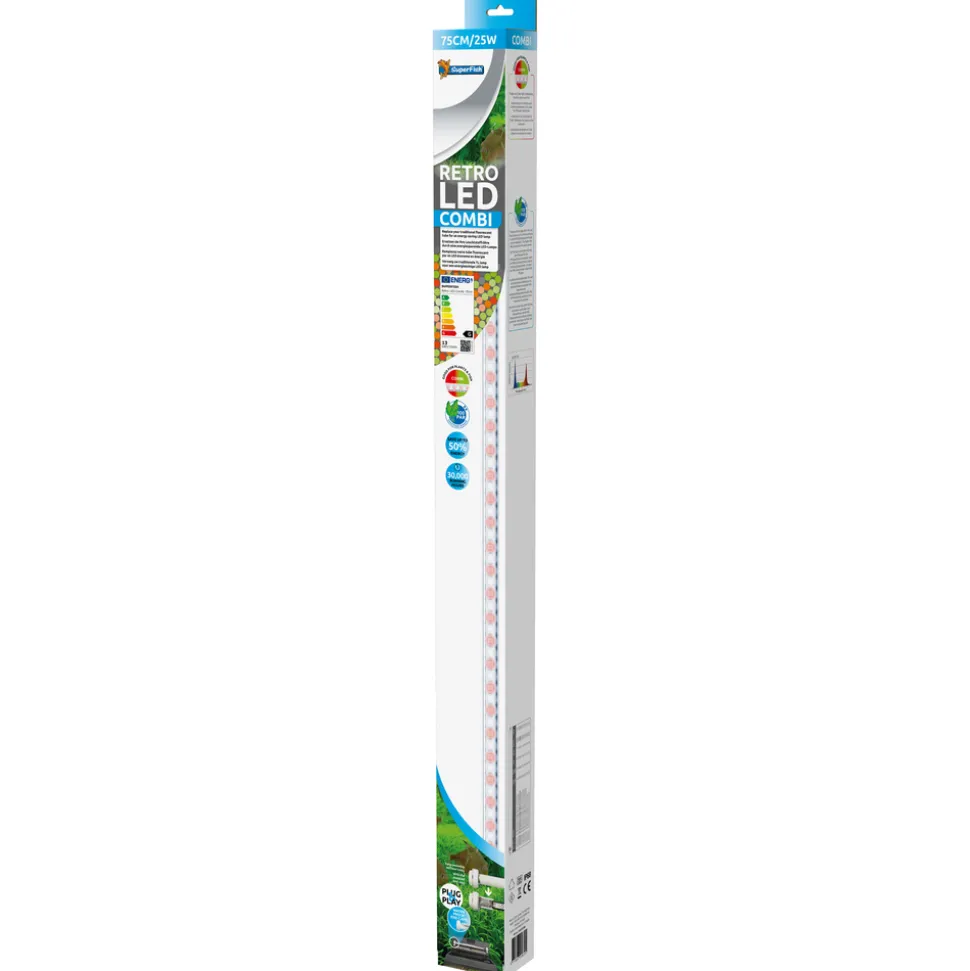 SUPERFISH - Éclairage Retro Led combi T8/T5 - 25w 75cm pour aquarium