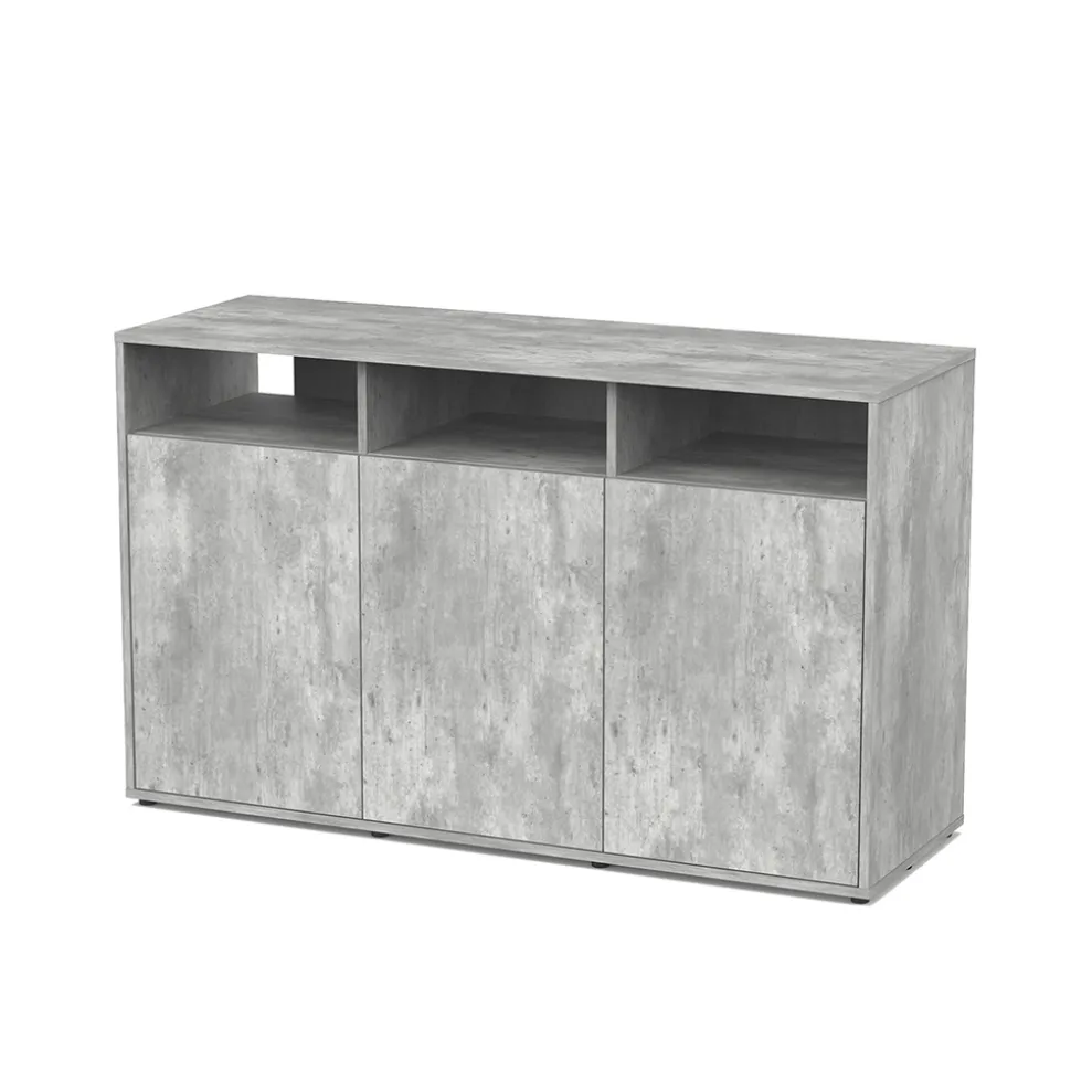TERRATLANTIS - Meuble pour terrarium avec portes Béton L.132xP.45xH.80cm