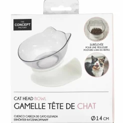 THE CONCEPT FACTORY - Gamelle tête de chat surélevée - blanc