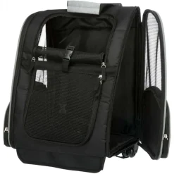 TRIXIE - Sac à dos à roulettes pour animaux de compagnie noir et gris
