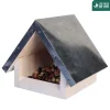 TRUFFAUT BIODIVERSITÉ - Mangeoire Eveil en pin avec toit métal pour oiseaux du jardin 18x15cm