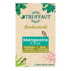TRUFFAUT BIODIVERSITÉ - Mangeoire Kiosk en bois pour oiseaux du jardin
