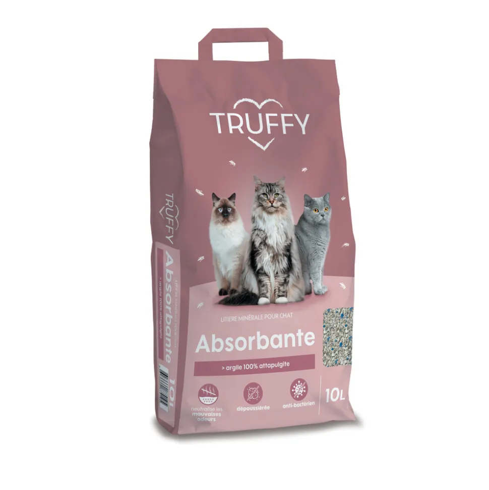 TRUFFY - Litière minérale absorbante pour chat 10L
