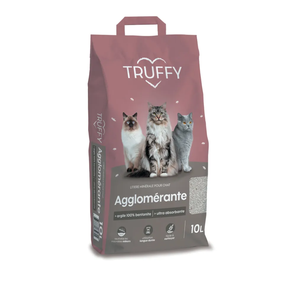 TRUFFY - Litière minérale agglomérante pour chat 10L