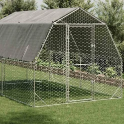 VIDAXL - Poulailler avec toit 2,5x4x2,25 m acier galvanisé