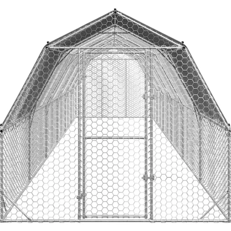 VIDAXL - Poulailler avec toit 2,5x12x2,25 m acier galvanisé