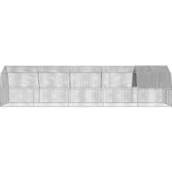 VIDAXL - Poulailler avec toit 2,5x10x2,25 m acier galvanisé