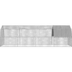 VIDAXL - Poulailler avec toit 2,5x8x2,25 m acier galvanisé