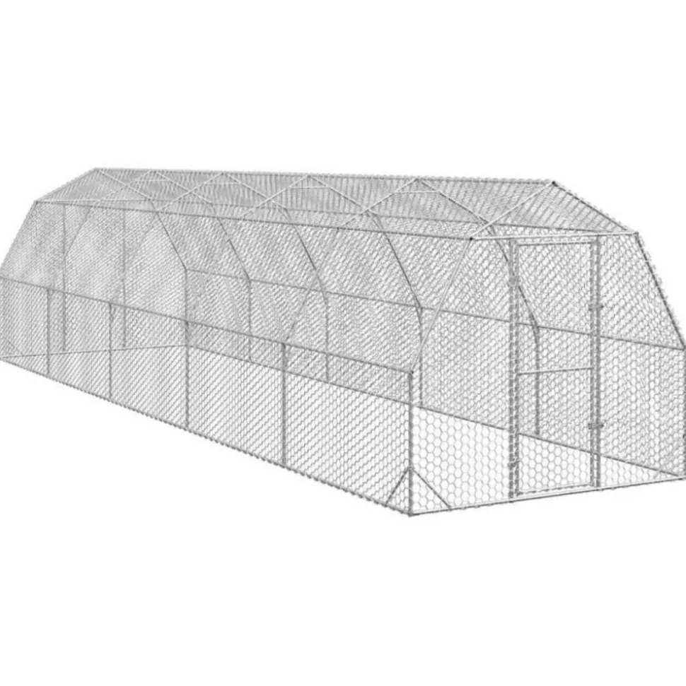 VIDAXL - Poulailler 2,5x10x2,25 m acier galvanisé