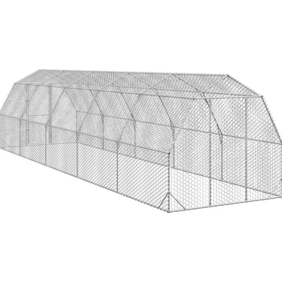 VIDAXL - Poulailler 2,5x10x2,25 m acier galvanisé