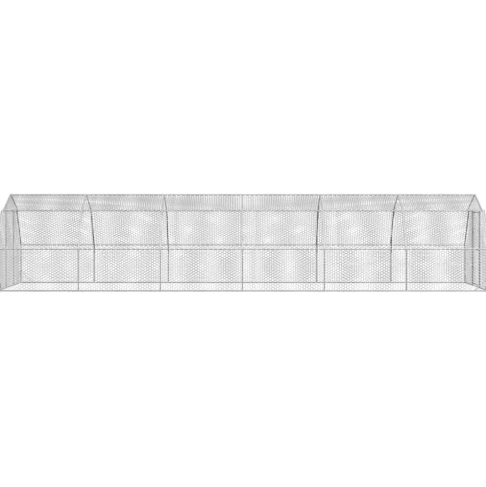VIDAXL - Poulailler 2,5x12x2,25 m acier galvanisé