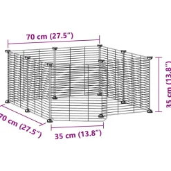 VIDAXL - Cage animaux de compagnie à 8 panneaux et porte noir 35x35 cm
