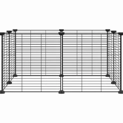 VIDAXL - Cage animaux de compagnie à 8 panneaux noir 35x35 cm acier