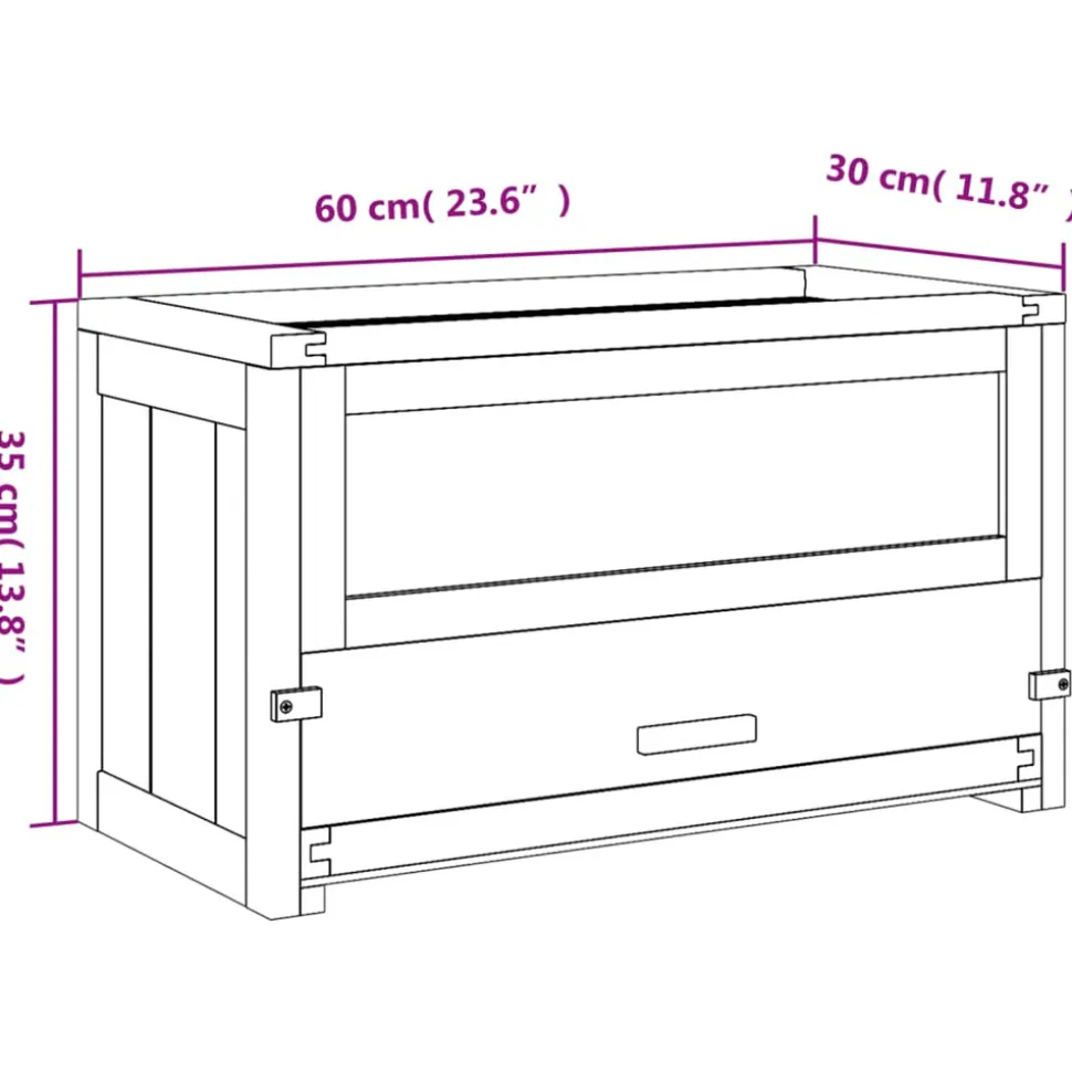 VIDAXL - Cage à hamster 60x30x35 cm bois massif de sapin