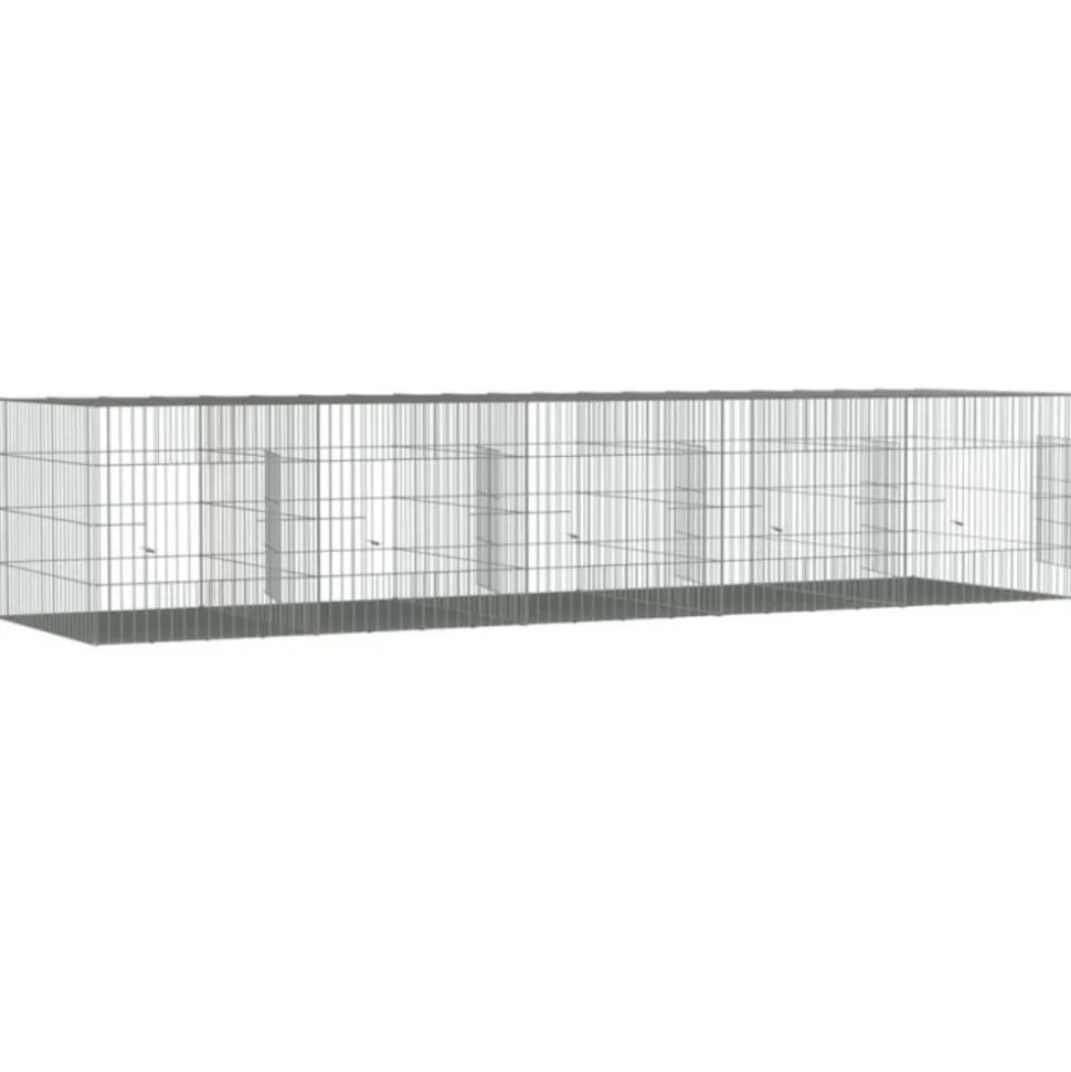 VIDAXL - Cage à lapin 5 panneaux 273x79x54 cm fer galvanisé