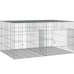 VIDAXL - Cage à lapin 2 panneaux 110x79x54 cm fer galvanisé