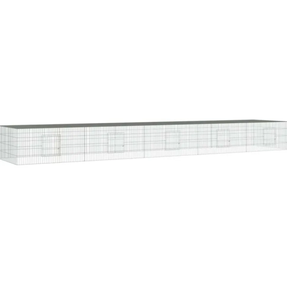 VIDAXL - Cage à lapin 5 panneaux 541x109x54 cm fer galvanisé