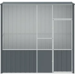 VIDAXL - Cage à oiseaux anthracite 215x78x200 cm acier galvanisé