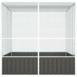 VIDAXL - Cage à oiseaux anthracite 213,5x217,5x211,5 cm acier galvanisé