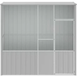 VIDAXL - Cage à oiseaux gris 215x78x200 cm acier galvanisé