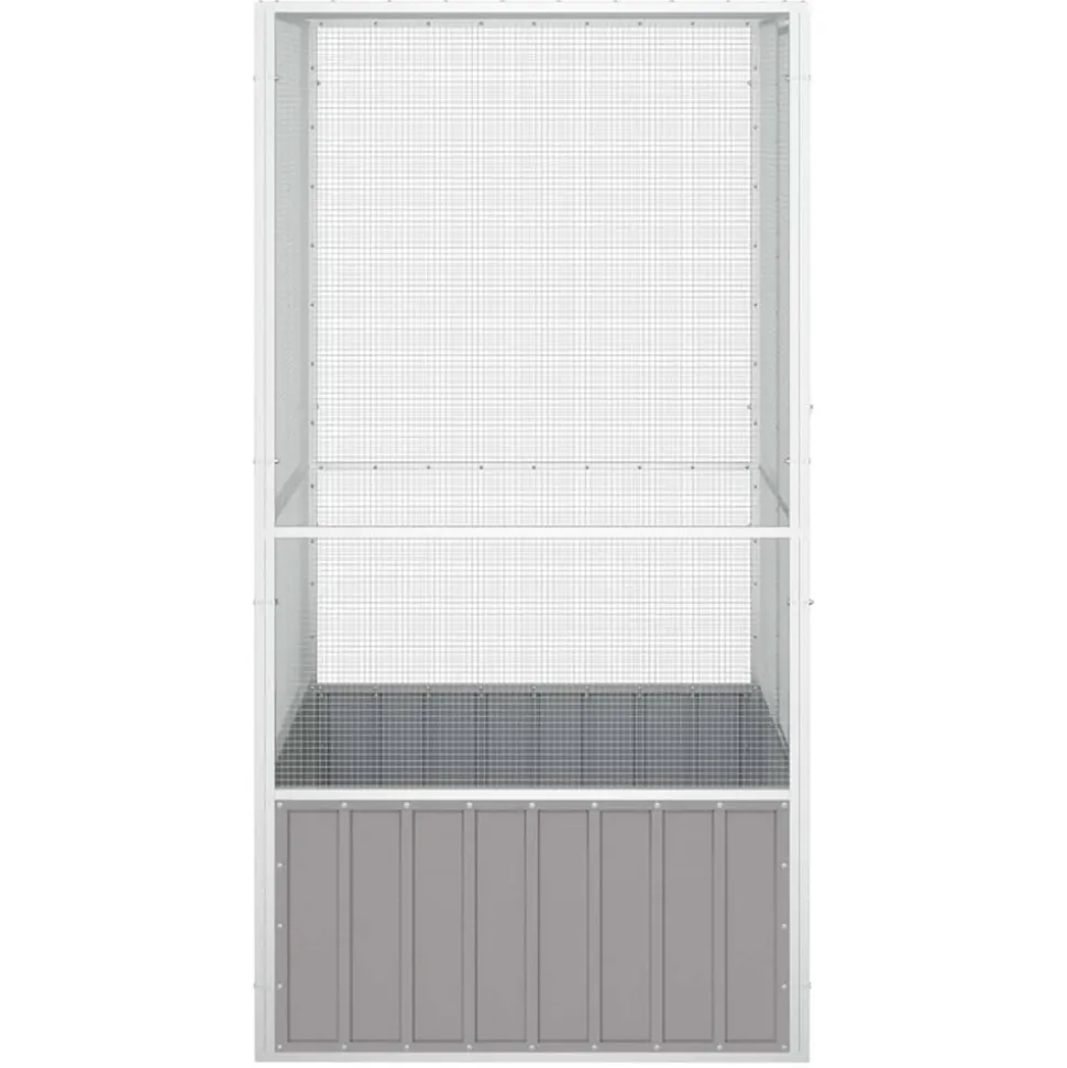 VIDAXL - Cage à oiseaux gris 111x107x211,5 cm acier galvanisé