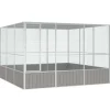 VIDAXL - Cage à oiseaux gris 302,5x324,5x211,5 cm acier galvanisé
