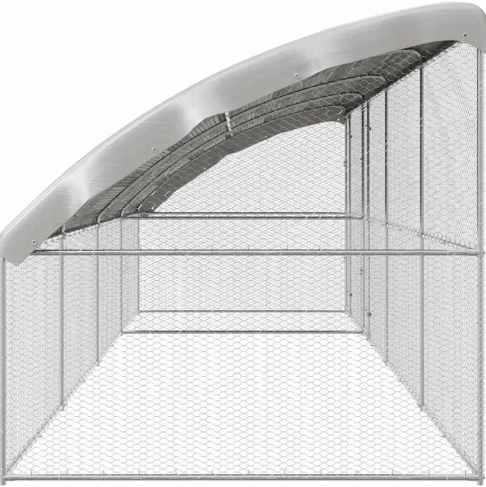 VIDAXL - Cage à poules argent 800 x 200 x 198.5 cm acier galvanisé
