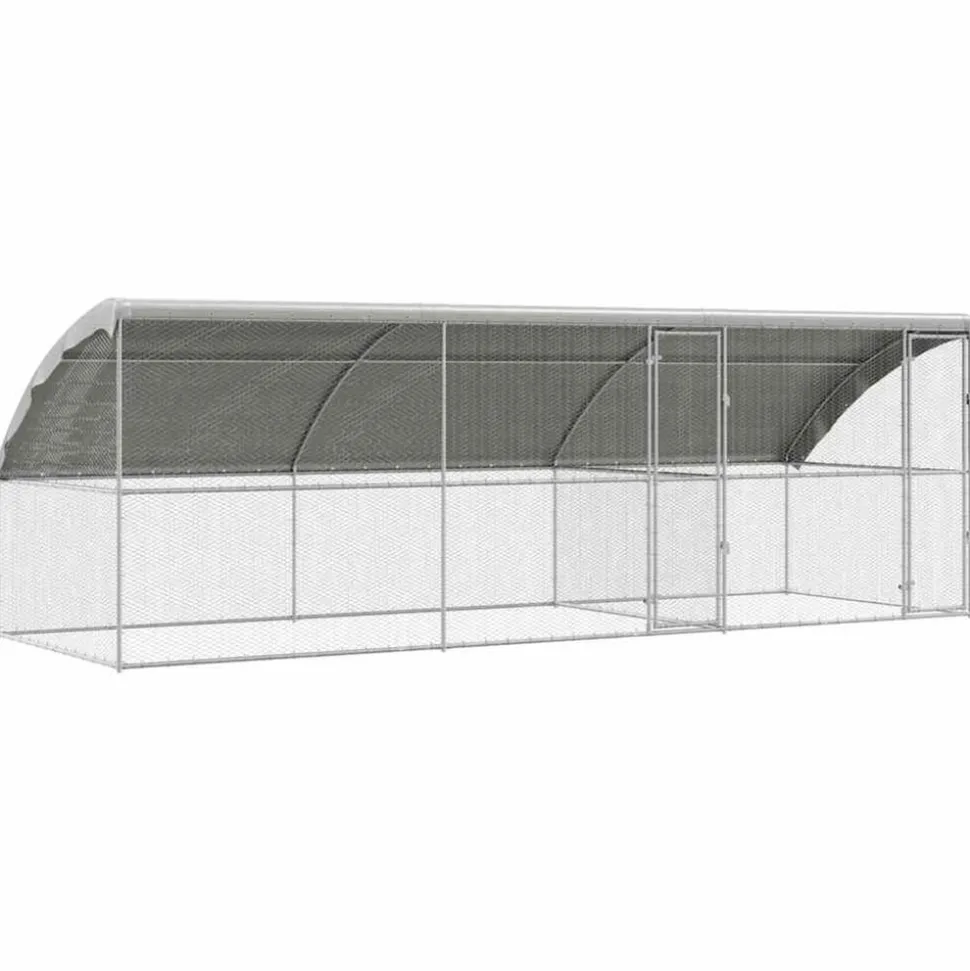 VIDAXL - Cage à poules argent 600 x 200 x 198.5 cm acier galvanisé