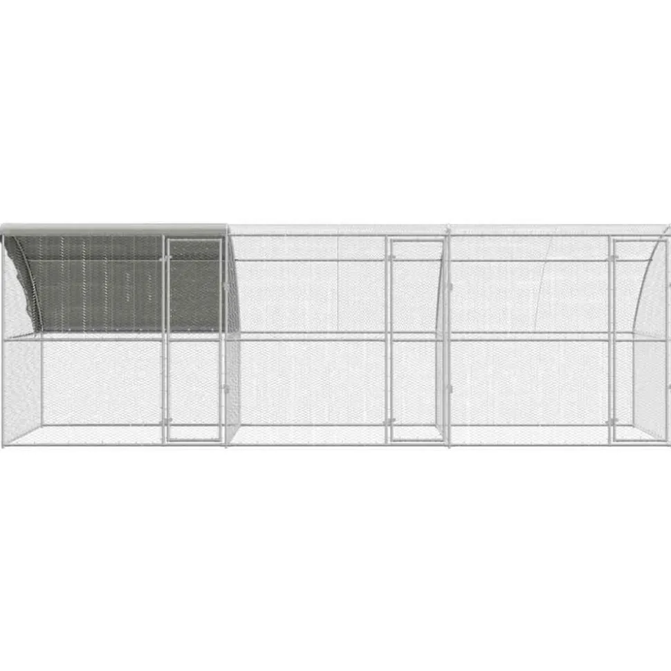 VIDAXL - Cage à poules argent 600 x 200 x 198.5 cm acier galvanisé