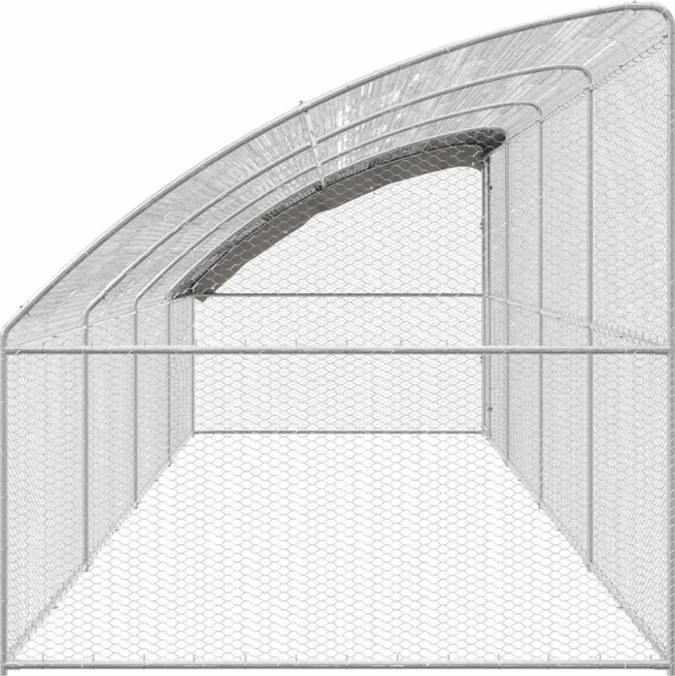 VIDAXL - Cage à poules argent 800 x 200 x 198.5 cm acier galvanisé