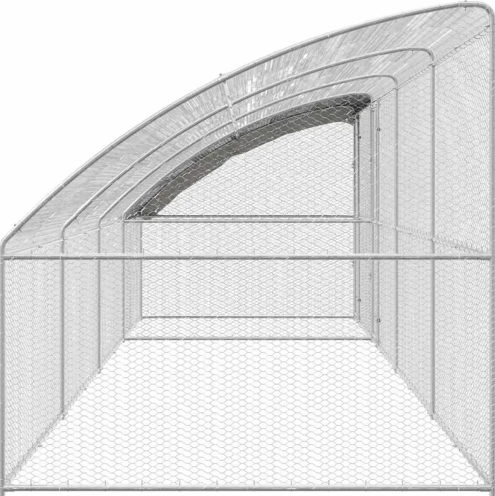 VIDAXL - Cage à poules argent 800 x 200 x 198.5 cm acier galvanisé