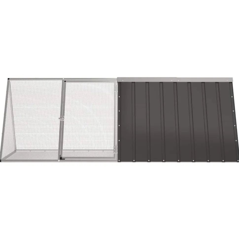 VIDAXL - Cage pour lapin anthracite 201,5x80,5x71 cm acier galvanisé