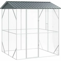 VIDAXL - Cage pour oiseaux anthracite 215 x 208 x 247 cm acier galvanisé