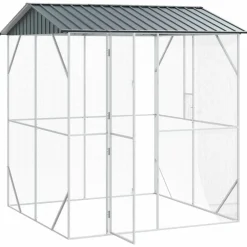 VIDAXL - Cage pour oiseaux anthracite 215 x 208 x 247 cm acier galvanisé