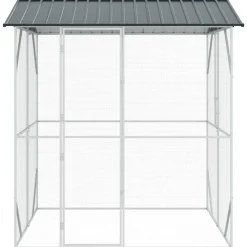 VIDAXL - Cage pour oiseaux anthracite 215 x 208 x 247 cm acier galvanisé