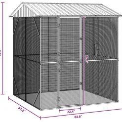 VIDAXL - Cage pour oiseaux anthracite 215 x 208 x 247 cm acier galvanisé