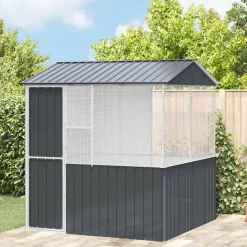 VIDAXL - Cage pour oiseaux anthracite 215 x 209 x 230 cm acier galvanisé