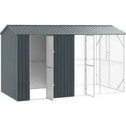 VIDAXL - Cage pour oiseaux anthracite 430 x 208 x 247 cm acier galvanisé