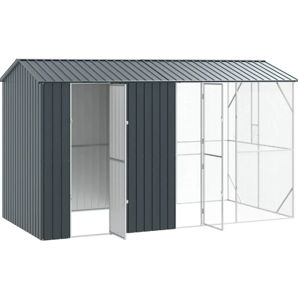 VIDAXL - Cage pour oiseaux anthracite 430 x 208 x 247 cm acier galvanisé