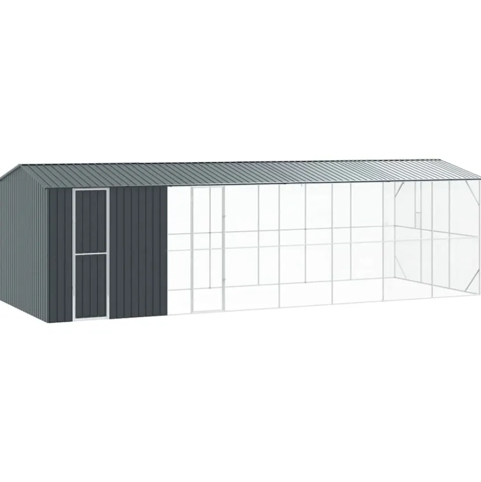 VIDAXL - Cage pour oiseaux anthracite 860 x 310 x 247 cm acier galvanisé