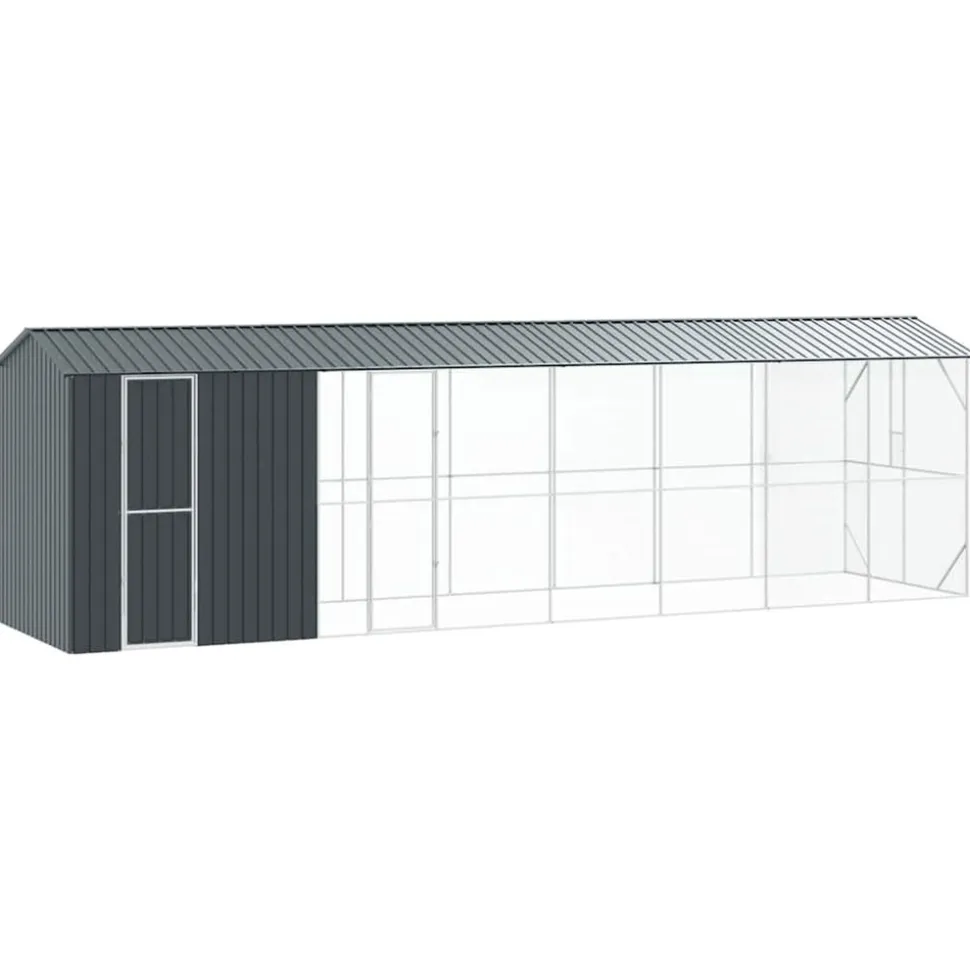 VIDAXL - Cage pour oiseaux anthracite 860 x 208 x 247 cm acier galvanisé