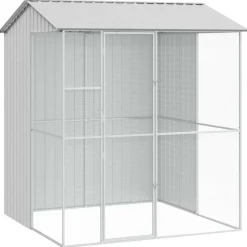 VIDAXL - Cage pour oiseaux gris 215 x 210 x 247 cm acier galvanisé