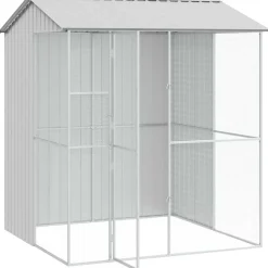 VIDAXL - Cage pour oiseaux gris 215 x 210 x 247 cm acier galvanisé