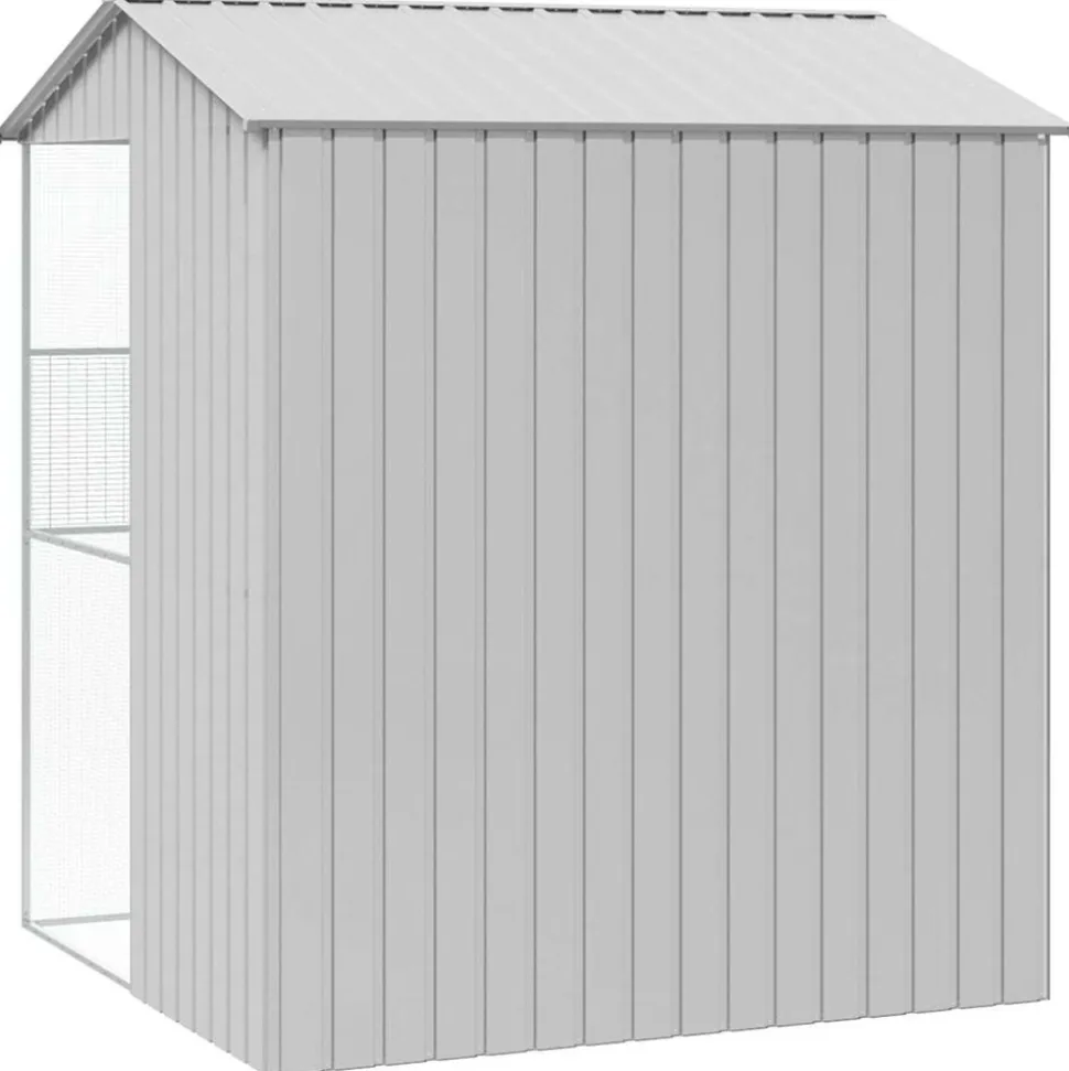 VIDAXL - Cage pour oiseaux gris 215 x 210 x 247 cm acier galvanisé